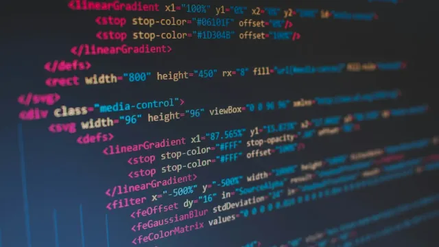 Lines of HTML and script on a dark editor screen, representing inline scripts governed by a Content Security Policy